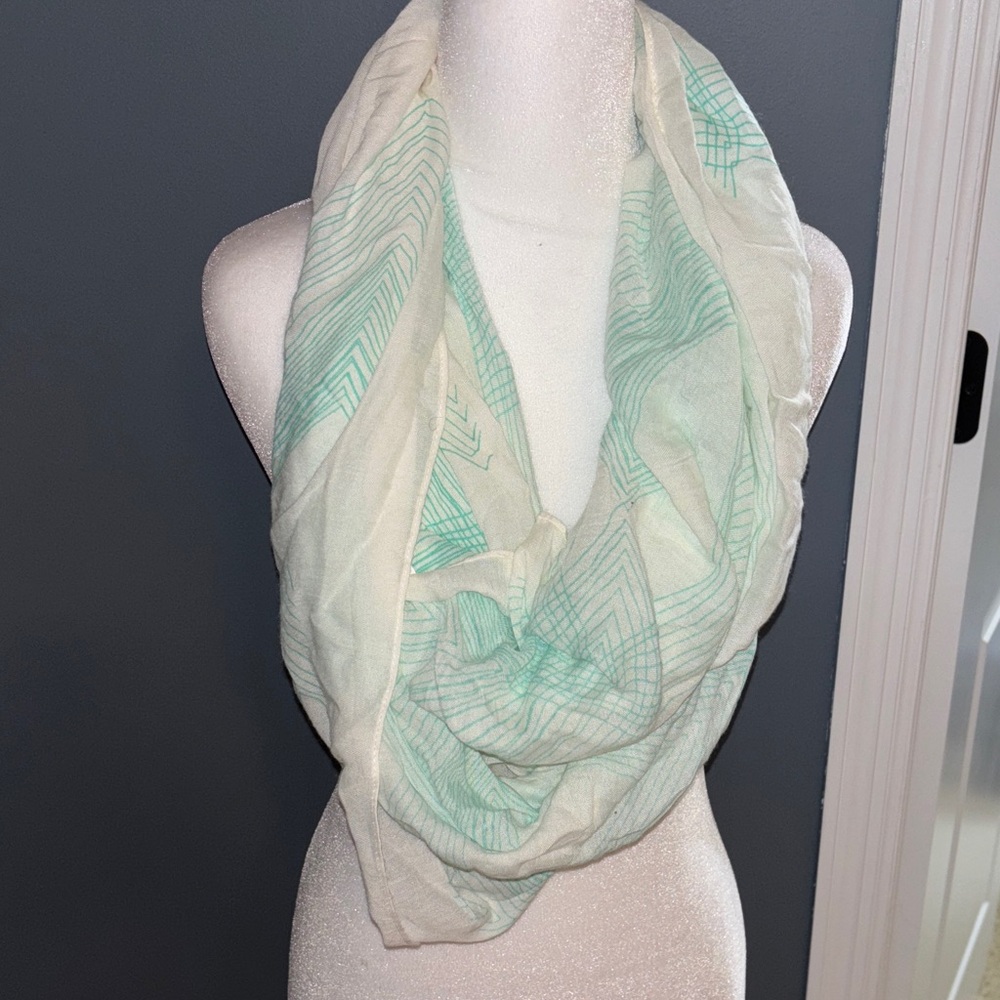 Mint Green and Cream Scarf